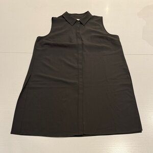 Joan Vass Black Button Down Tunic Blouse